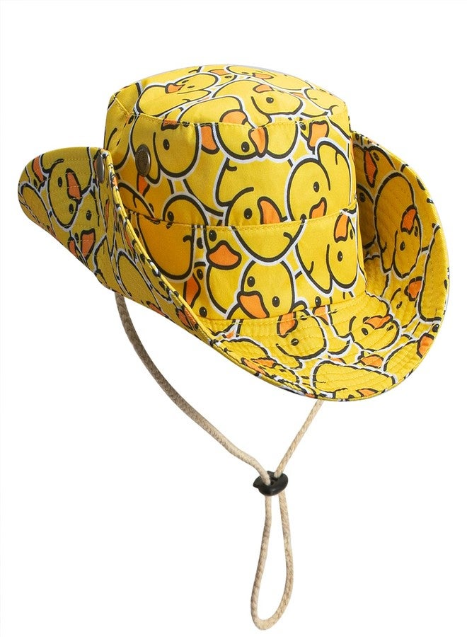 Dultua Bucket Hat Cowboy-Style Wide Brim Fisherman Hat Sun Hat Outdoor Reversible Cap for Men Women Adults (Cute Duck) - Image 3